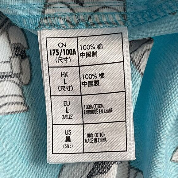 Disney Parks Star Wars Stormtrooper Button-Up Shirt M Blue Short Sleeve NWT - Picture 9 of 11